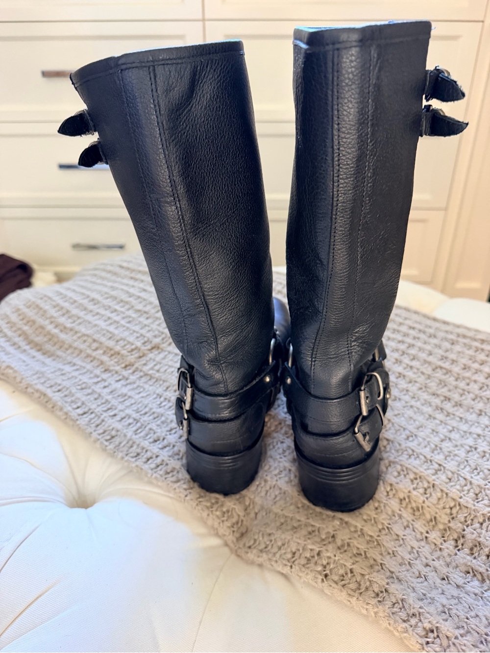Steve Madden Astor Black Leather Boots - Picture 9 of 13